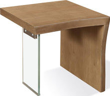 Onyx Live-Edge White Oak and Glass End Table in Bisque - View 2
