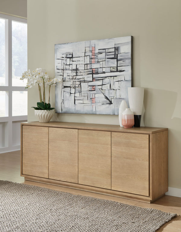 Onyx Modern Coastal Four Door Sideboard in White Oak