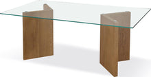 Onyx Modern Coastal Glass Top Dining Table in White Oak - View 2