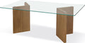 Onyx Modern Coastal Glass Top Dining Table in White Oak
