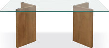 Onyx Modern Coastal Glass Top Dining Table in White Oak - View 3