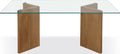 Onyx Modern Coastal Glass Top Dining Table in White Oak