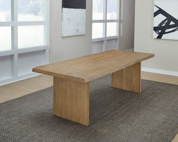 Onyx Modern Coastal Live Edge Dining Table in White Oak alternate view