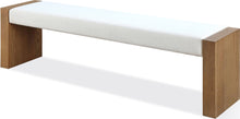 Onyx Modern Coastal Slab Leg Upholstered Dining Bench in White Oak and White Pearl - View 3