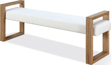 Onyx Modern Coastal Sled Leg Upholstered Dining Bench in White Pearl and Bisque - View 2