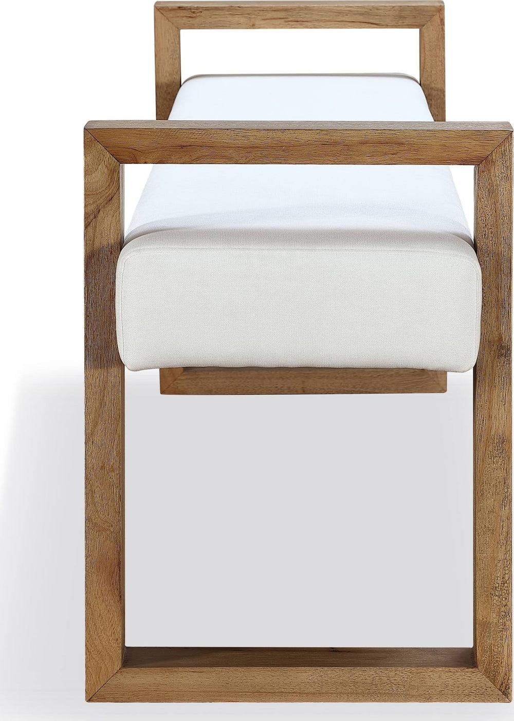 Onyx Modern Coastal Sled Leg Upholstered Dining Bench in White Pearl and Bisque - View 4
