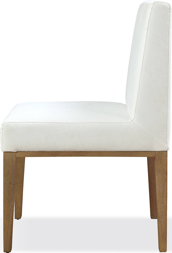 Onyx Modern Coastal Upholstered Dining Side Chair in White Pearl and Bisque alternate view