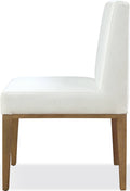 Onyx Modern Coastal Upholstered Dining Side Chair in White Pearl and Bisque