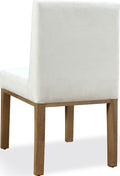 Onyx Modern Coastal Upholstered Dining Side Chair in White Pearl and Bisque