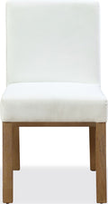 Onyx Modern Coastal Upholstered Dining Side Chair in White Pearl and Bisque