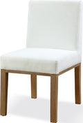 Onyx Modern Coastal Upholstered Dining Side Chair in White Pearl and Bisque