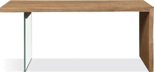 Onyx Modern Coastal Writing Desk in White Oak and Glass - View 2