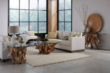 Onyx Solid Teak Root Glass Top Console Table - View 2