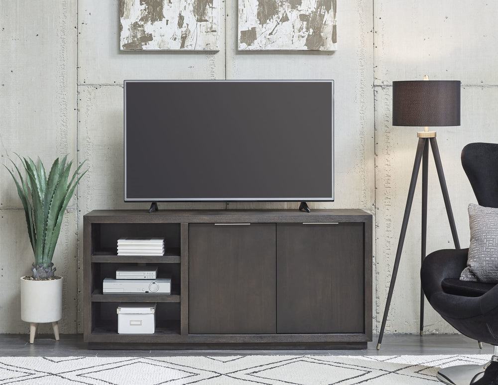 Ashley 64 inch Two Drawer Two Shelf Media Console in Basalt Grey