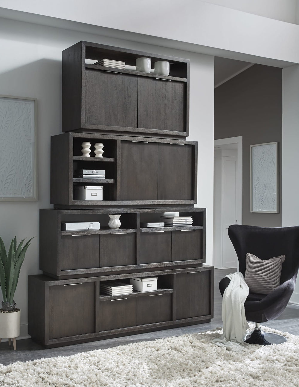 Ashley Entertainment Console 84W in Basalt Grey - View 2