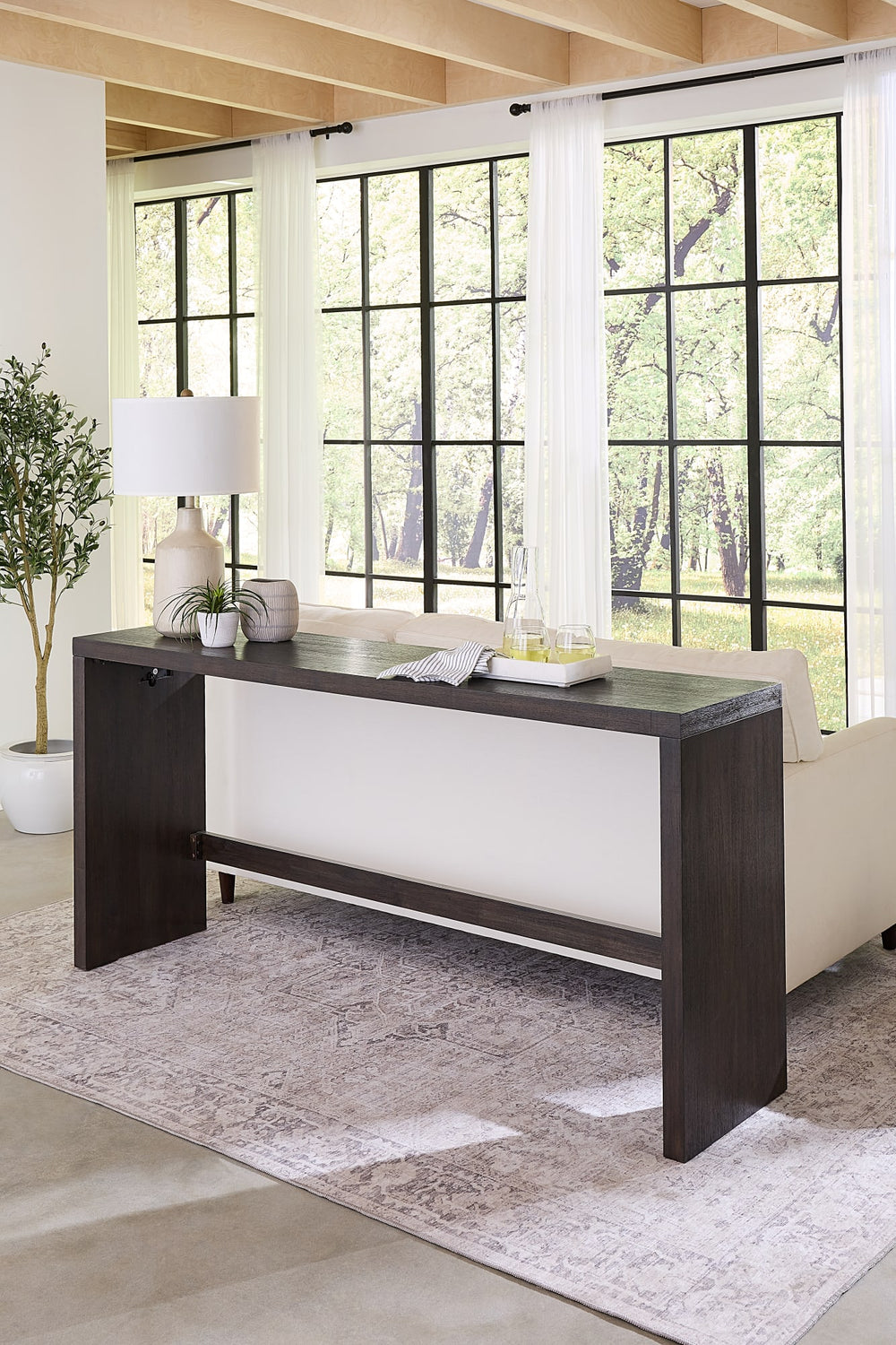 Ashley Gathering Table with USB/Power in Basalt Grey