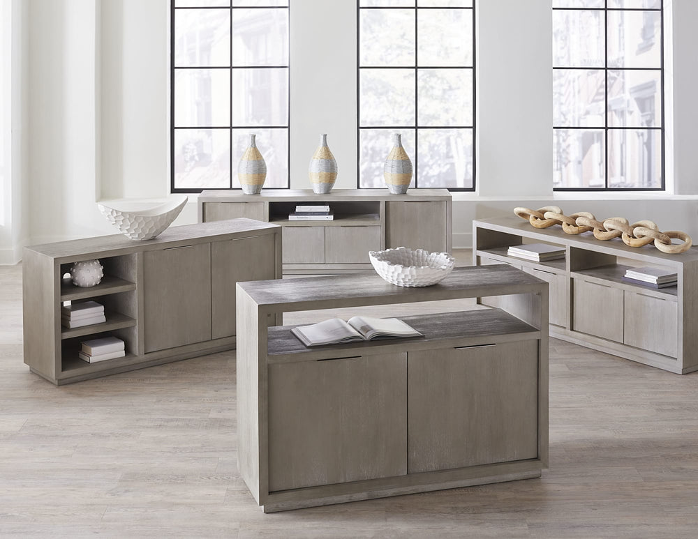 Ashley Media Console 74 inch in Mineral - View 2