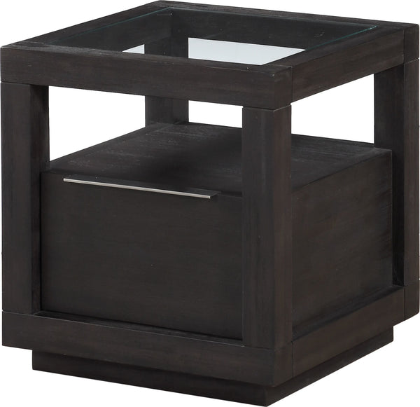 Ashley One Drawer End Table in Basalt Grey - View 3