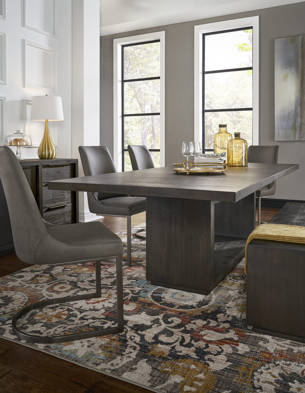 Ashley Rectangular Dining Table in Basalt Grey - View 3