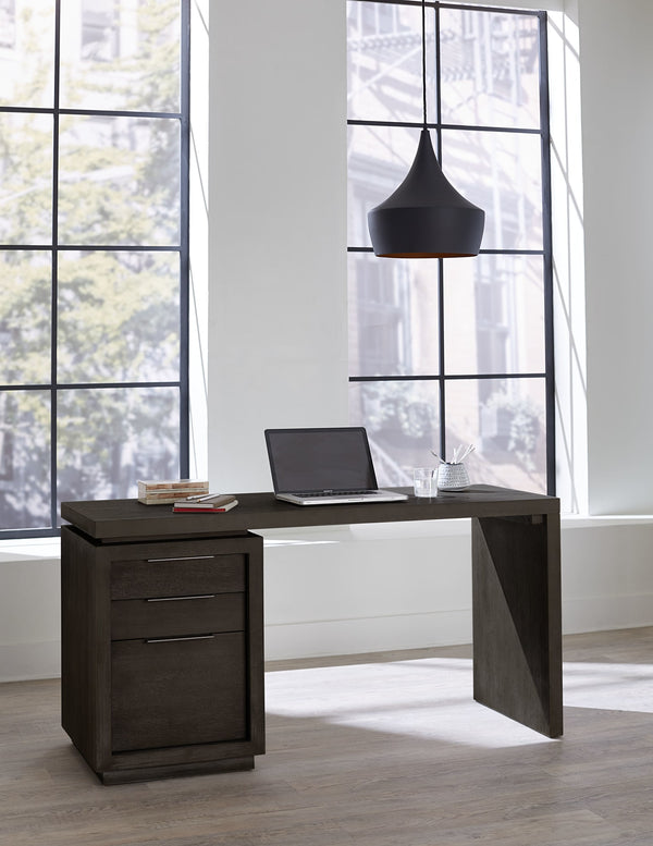 Ashi Single Pedestal Desk in Basalt Grey alternate view