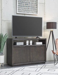 Ashley Solid Wood 54 inch Media Console in Basalt Grey