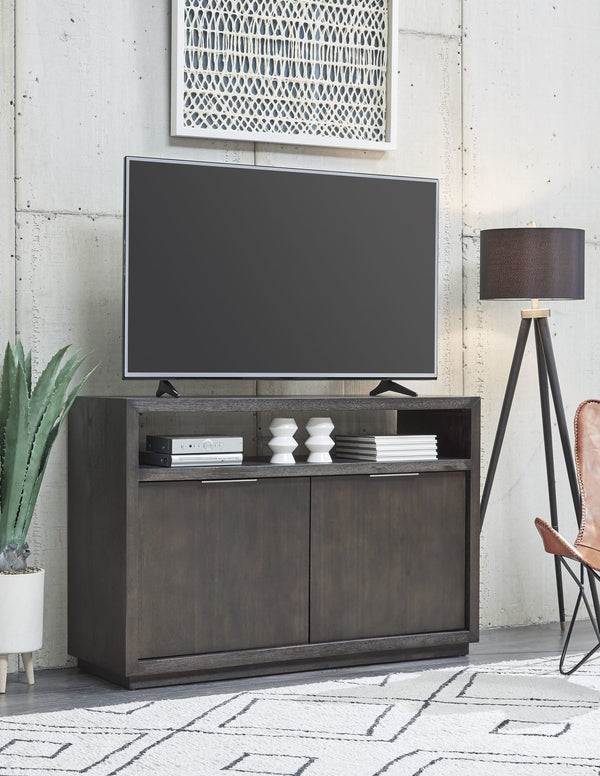 Ashley Solid Wood 54 inch Media Console in Basalt Grey