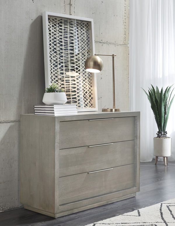 Ashi Three-Drawer Nightstand in Mineral alternate view