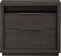 Ashi Two Drawer Nightstand in Basalt Grey
