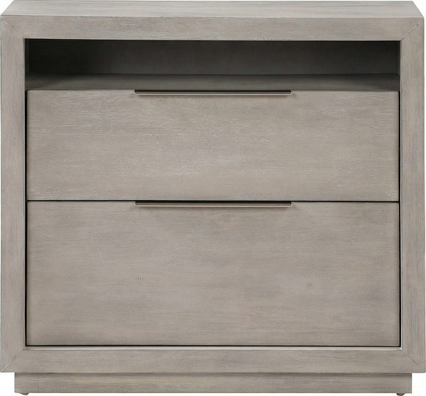 Ashi Two-Drawer Nightstand in Mineral