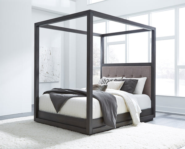 Ashi Upholstered Canopy Bed in Dolphin alternate view