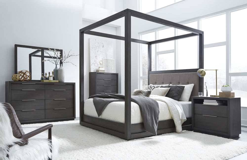 Ashley Upholstered Canopy Bed in Dolphin - View 2