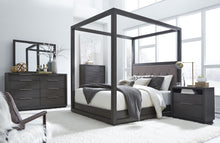 Ashley Upholstered Canopy Bed in Dolphin - View 2