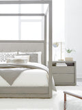 Ashi Upholstered Canopy Bed in Mineral