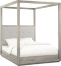 Ashi Upholstered Canopy Bed in Mineral