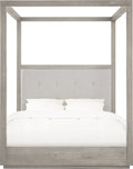 Ashi Upholstered Canopy Bed in Mineral