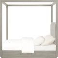 Ashi Upholstered Canopy Bed in Mineral