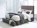 Ashi Upholstered Footboard Storage Bed in Dolphin