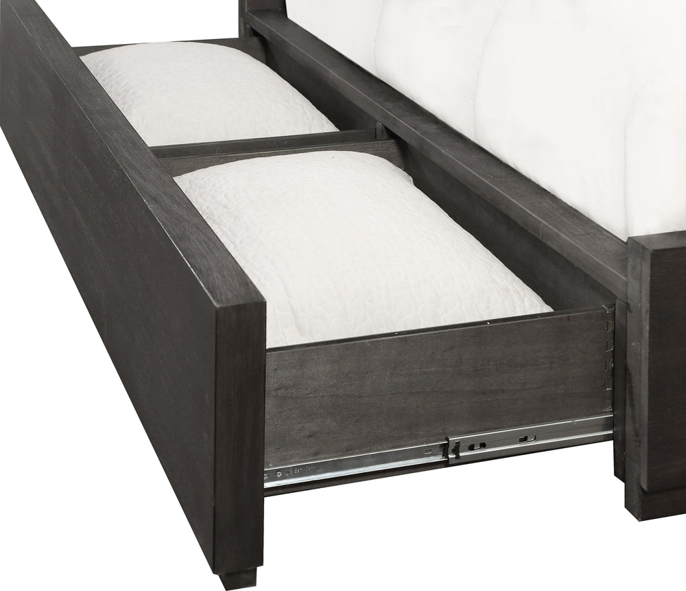 Ashley Upholstered Footboard Storage Bed in Dolphin - View 5