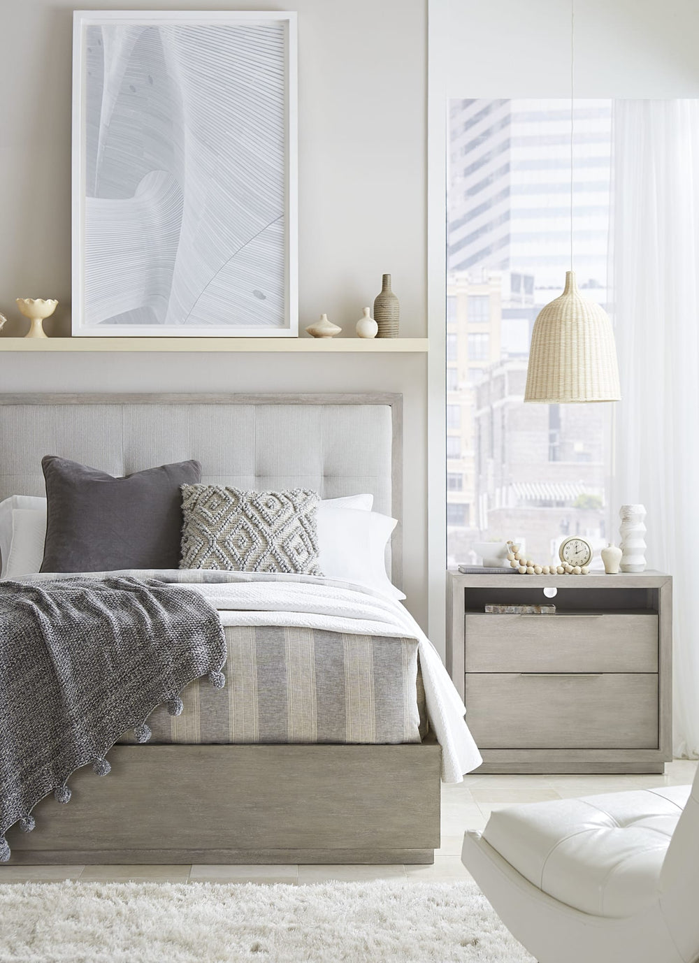 Ashley Upholstered Footboard Storage Bed in Mineral - View 3