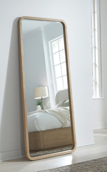 Pierson Beveled Glass Floor Mirror in Buff Cream