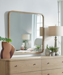 Pierson Beveled Glass Wall or Dresser Mirror in Buff Cream