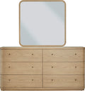Pierson Beveled Glass Wall or Dresser Mirror in Buff Cream