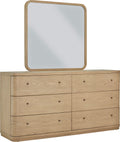 Pierson Beveled Glass Wall or Dresser Mirror in Buff Cream
