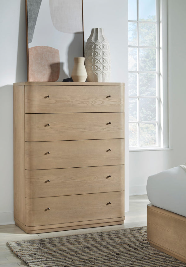 Pierson Five Drawer White Ash Chest in Buff Cream alternate view