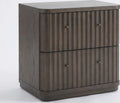 Pierson Fluted Nightstand - Chocolate Mousse