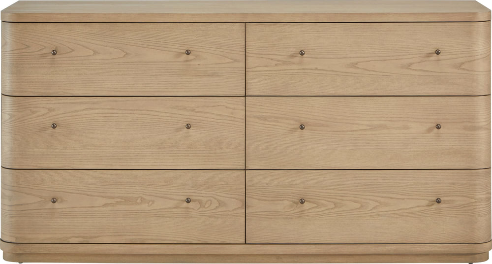 Pierson Six Drawer White Ash Dresser in Buff Cream - View 2