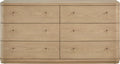 Pierson Six Drawer White Ash Dresser in Buff Cream