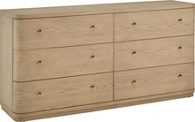 Pierson Six Drawer White Ash Dresser in Buff Cream - View 3