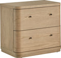 Pierson Two Drawer White Ash Nightstand in Buff Cream