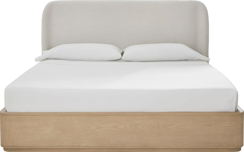 Pierson Upholstered Platform Bed in Buff Cream Ash and Oatmeal Linen - View 3